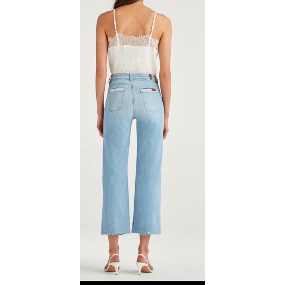 7 For All Mankind Cropped Alexa Jeans w/ Patch Pockets, Women's 27 Roxy Lights - Picture 2 of 11
